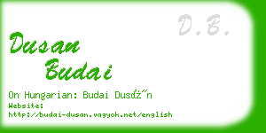 dusan budai business card